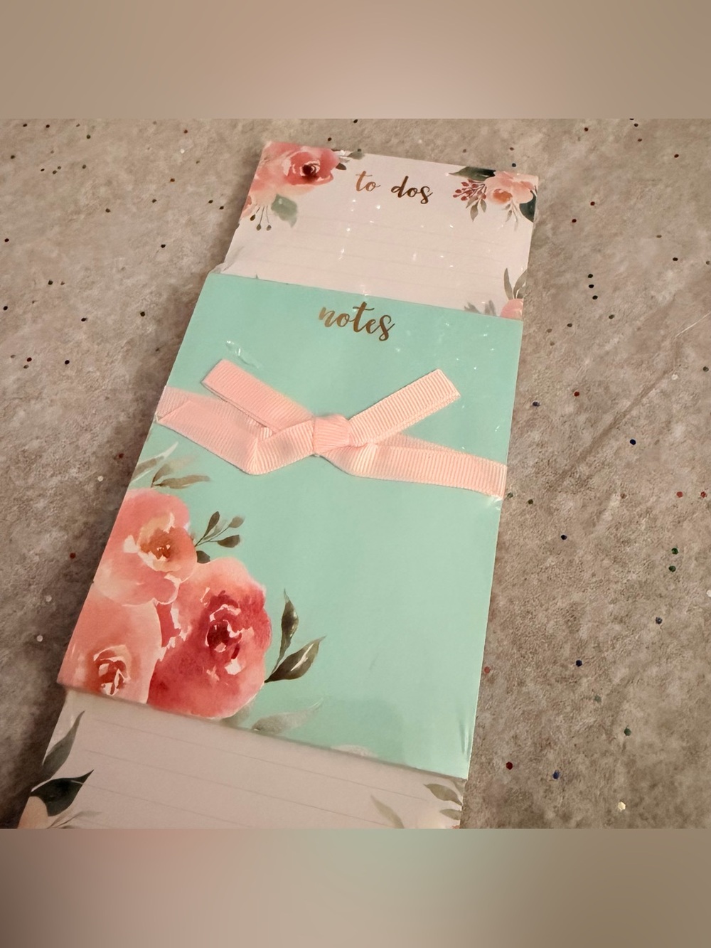 2 Pack Long Floral To Do 10x4” Notepad List And Notes 5x4” Flowers